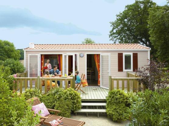 Mobilheim Confort 26m² (2 Zimmer) + TV + Terrasse + Grill