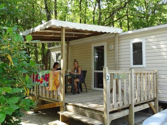 Mobilheim Domino STANDARD 24m² - 2 Zimmer + TV + Halbüberdachte Terrasse 10m²