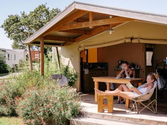 Ecolodge Cotton Toilée CONFORT 32m² (2 Schlafzimmer) + überdachte Terrasse 11m² + TV