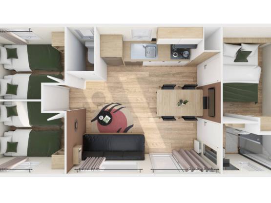 Homeflower Premium 35m² - 3 Zimmer + Terrasse + TV + Bettwäsche + Handtücher + CLIM