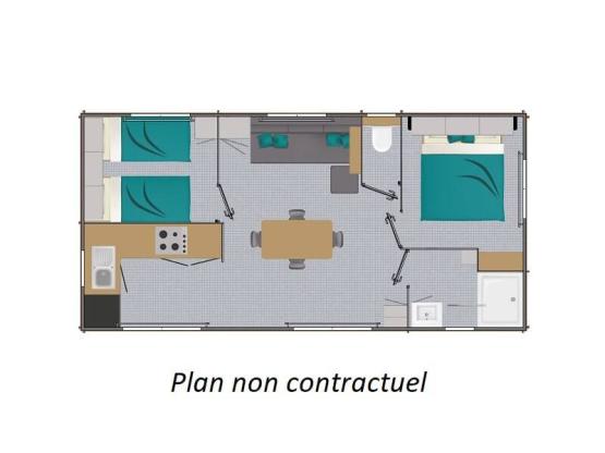 Mobilheim Grand Large 30m² (2 Zimmer) + terrasse