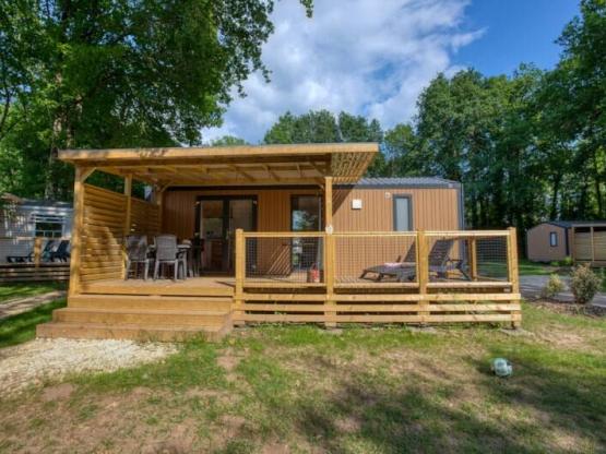 Mobilheim Premium 29m² Bahia - 2 Zimmer + überdachte Terrasse  + Klimaanlage + TV