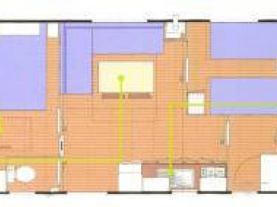 Mobilhome 2 habitaciones + tv + terraza cubierta
