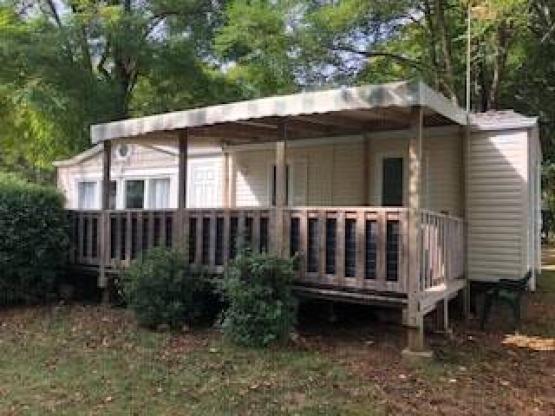 Comfort Mobilheim 40m² (2 Schlafzimmer - 4 Personen) - halbüberdachte Terrasse 27m²+Geschirrspüle+TV