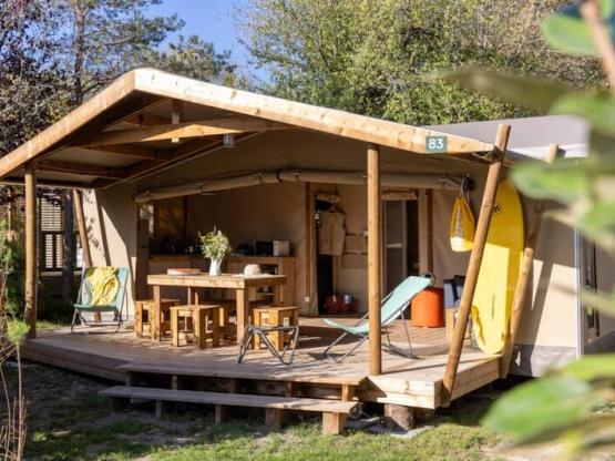 Hütte Cotton Confort 32m² - 3 Schlafzimmer + überdachte Terrasse