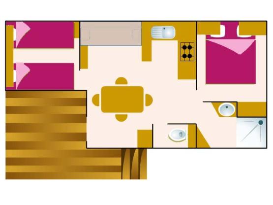 Mobilheim Pacifique 26m² 4/5 Personen