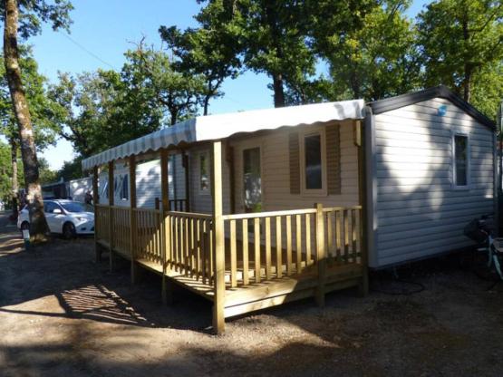 Mobilheim Standard 22-28m² - 2 Schlafzimmer - überdachte Terrasse + TV