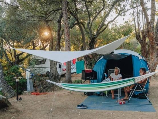 Stellplatz für Zelt 2 Pers + Auto + Strom