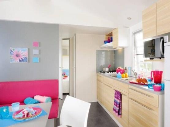 Mobilheim Confort 28m² (2 Schlafzimmer ) + Terrasse + TV