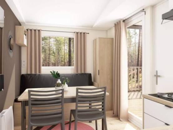 Mobil-Home Prestige (2 chambres) avec lave-vaisselle, clim et terrasse couverte