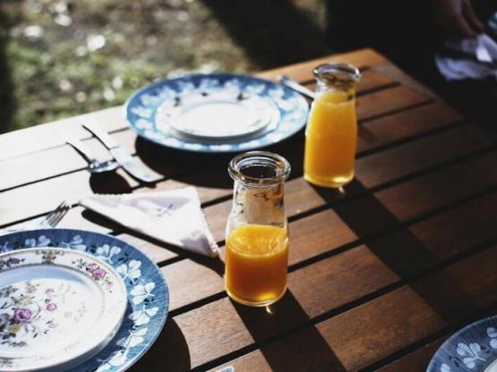 Emplacement Confort mit Tischplatte und Picknicktisch aus Holz