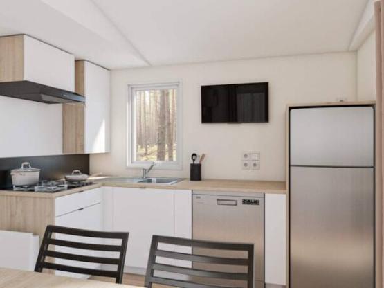 MOBIL HOME Premium Klimatisiert - TV - Geschirrspülmaschine - 1 Zi - 20m²/ Santoline