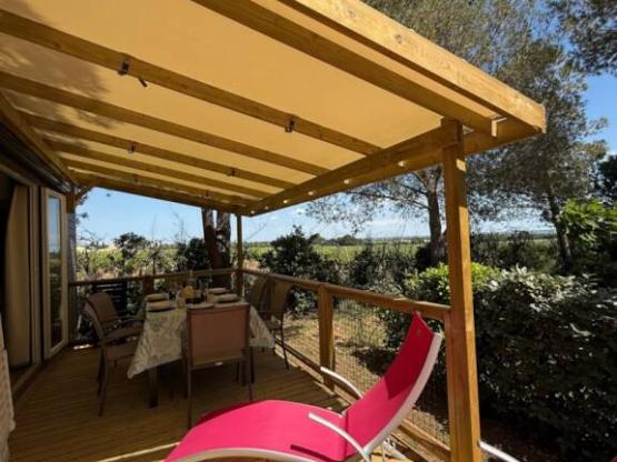 NEW -Mobil-home TAMARIS Premium (3 chambres) 35m2 - terrasse couverte  19m2+ LV + TV + Climatisation