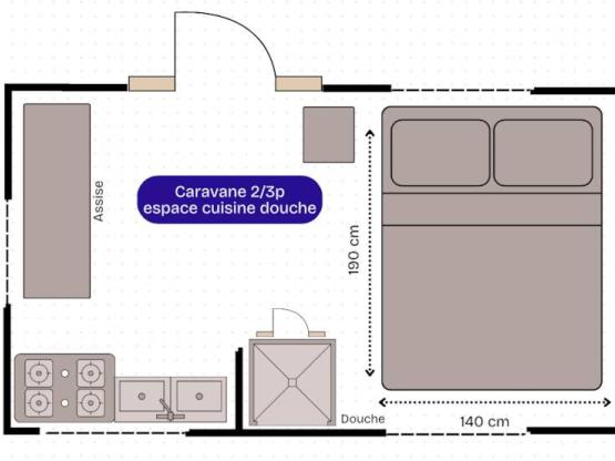 CARAVANE ESPACE CUISINE/DOUCHE