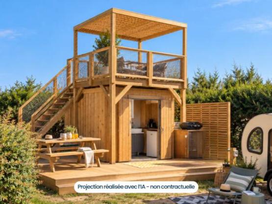 Privater Stellplatz mit Sanitäranlagen Garden Pack + Rooftop für 2 Personen