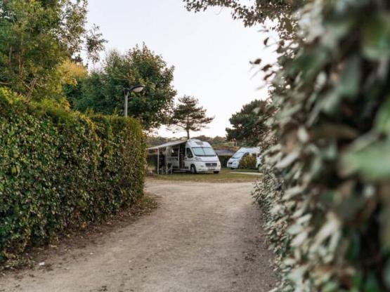 Stellplatz mit 10A-Stromanschluss für Zelte und kleine Campingbusse