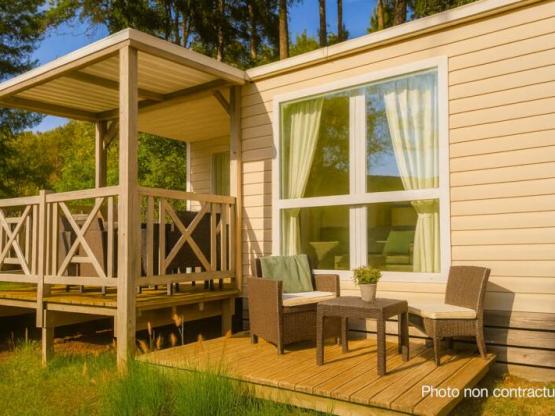 Mobilheim Confort 25m² + überdachte Terrasse (2 Zimmer)