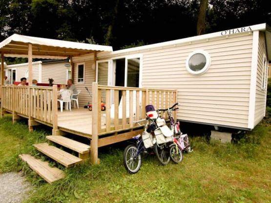 Mobil-home Komfort 27m² 2 Zimmer - Halbüberdachte Terrasse 18m² + TV