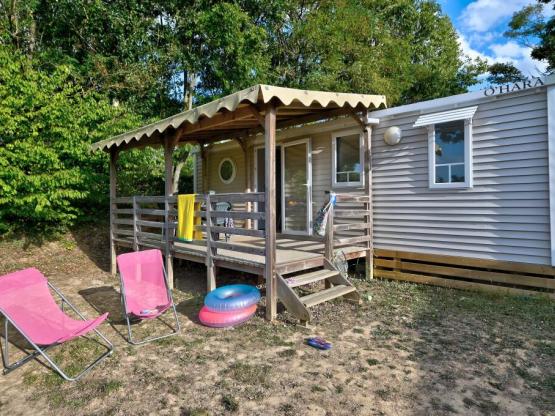 Mobilheim Confort 23/27m² - 2 Zimmer - überdachte Terrasse  + TV