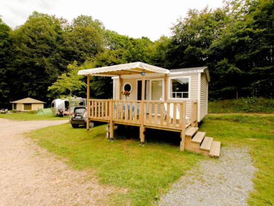 Mobilheim Komfort 18m² 1 Zimmer + Halbüberdachte Terrasse + TV