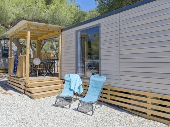 Mobil-home ~33m² - Vue partielle mer - 3 chambres + climatisation