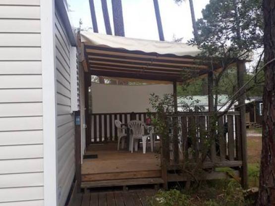 Mobilheim 2 Zimmer 26m² klimatisiert und Fernsehen + Überdachte Terrasse