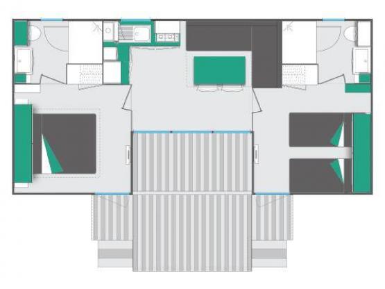 Cottage Patchwork Prestige 34 m² - 2 habitaciones + 2 cuartos de baño + air co & TV