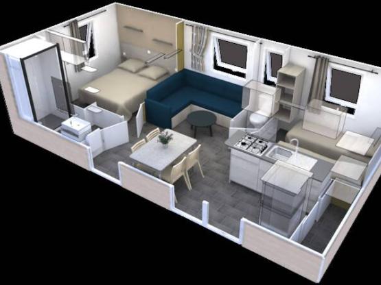 Mobilheim IB Trigano EVO 29, 2 Schlafzimmer, Klimaanlage und Fernseher