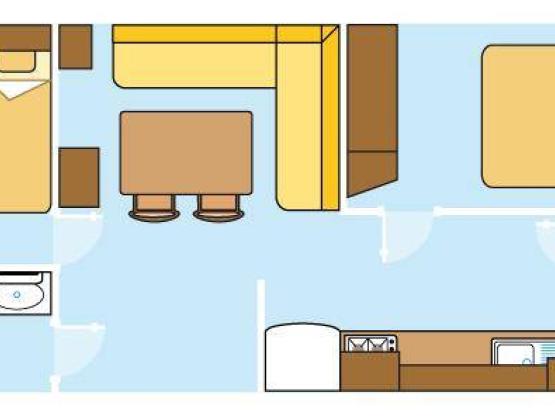 Mobil heim Eco 4pers 38m² überdachte Terrasse 2 Zimmer