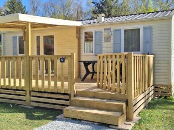 Mobilheim Bermudes Confort 30m² (3 Zimmer) + halbüberdachte Terrasse 18 m²+ TV