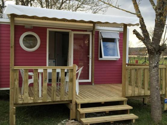 Mobilheim Standard 18m² 1 Zimmer + Halbüberdachte Terrasse + TV + CLIM