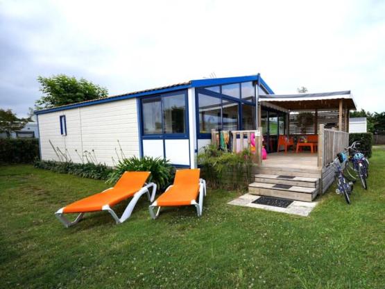 Mobilheim Super Premium GRAND LARGE 68m², 3 Schlafz., 6/8 Pers.,Klimaanlage, Veranda, Terrasse