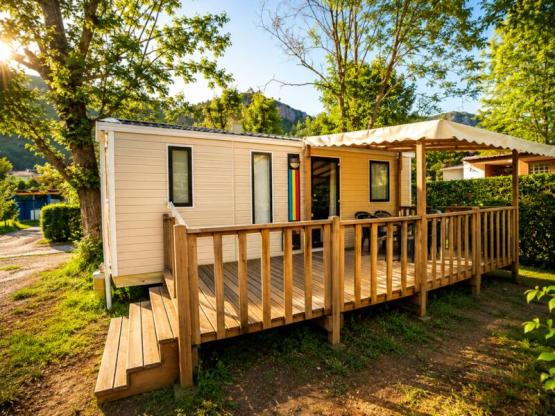Mobilheim Modulo Confort 30m² 2 zimmer - Halbüberdachte Terrasse + TV