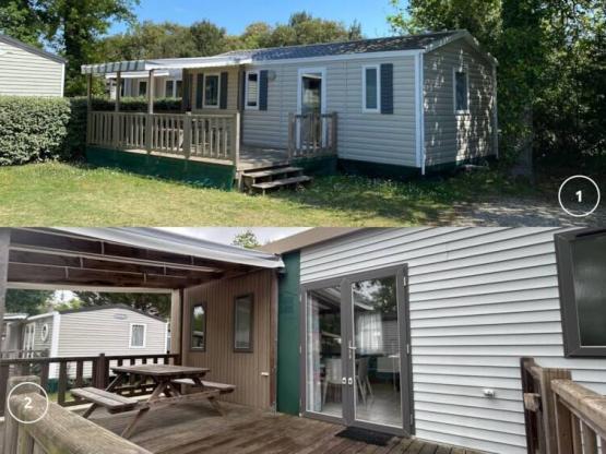 Mobilheim  Confort+ 34m² (3 Zimmer) Halbüberdachte Terrasse