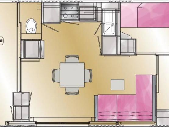 MOBILE-HOME - 3  habitaciones - 2 baños - TAOS PREMIUM - 38 m2 -