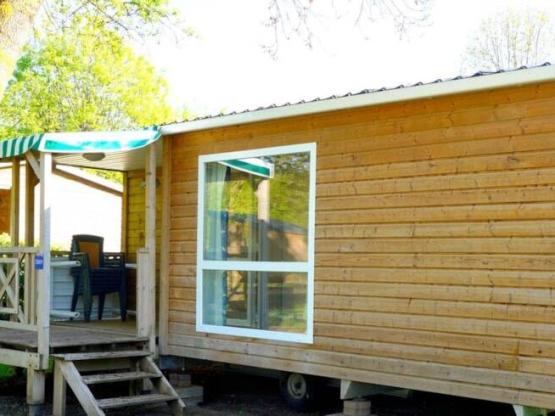 Mobilheim Holz Standard 29m² 2 Schlafzimmer + halbüberdachte Terrasse