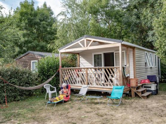 Mobilheim Templiers Confort 30m² (2 Zimmer) + überdachte Terrasse 6m² + TV + Clim