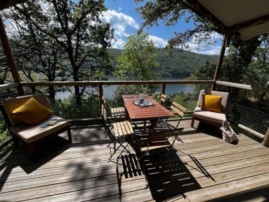 Holzhütte Lodge Africa 39m² (2 zimmer) + überdachte Terrasse
