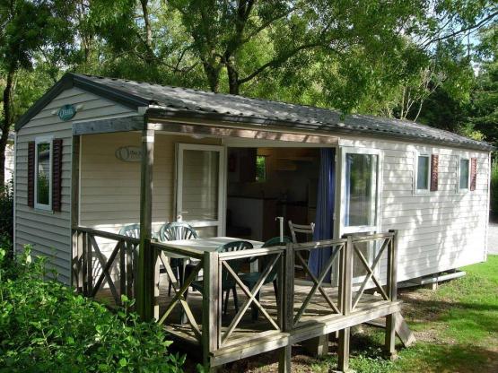 Mobilheim Lavande CONFORT 26m² - 2 Schlafzimmer + FS + Klimaanlage + Halbüberdachte Terrasse 7m²