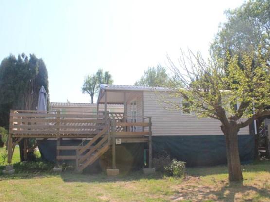 Mobilheim Standard 24m² 2 Zimmer + Halbüberdachte Terrasse auf Pfählen