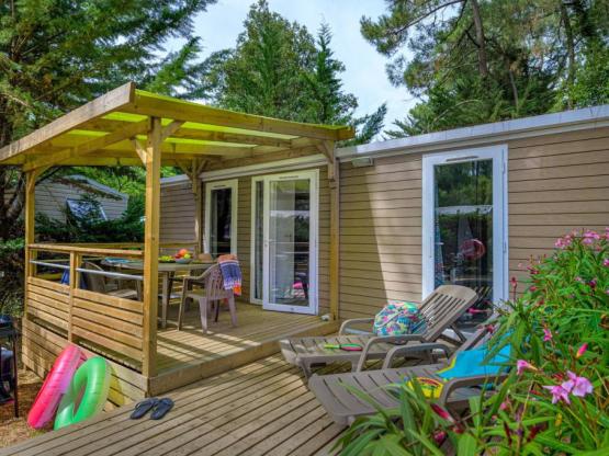 Mobilheim Premium+ 2sz 2 BAD| PREMIUM-33m²-KLIMA-TV-GS-SPA-Bettw-Gratis Wlan-überd Terrasse