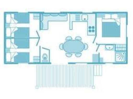 Mobilheim 3 Schlafzimmer / COMFORT  (CLIM + PLANCHA + TV)